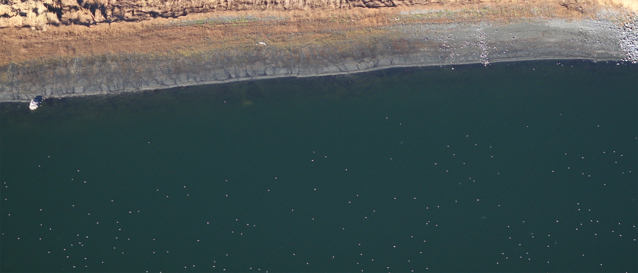 A view from above looking at water
